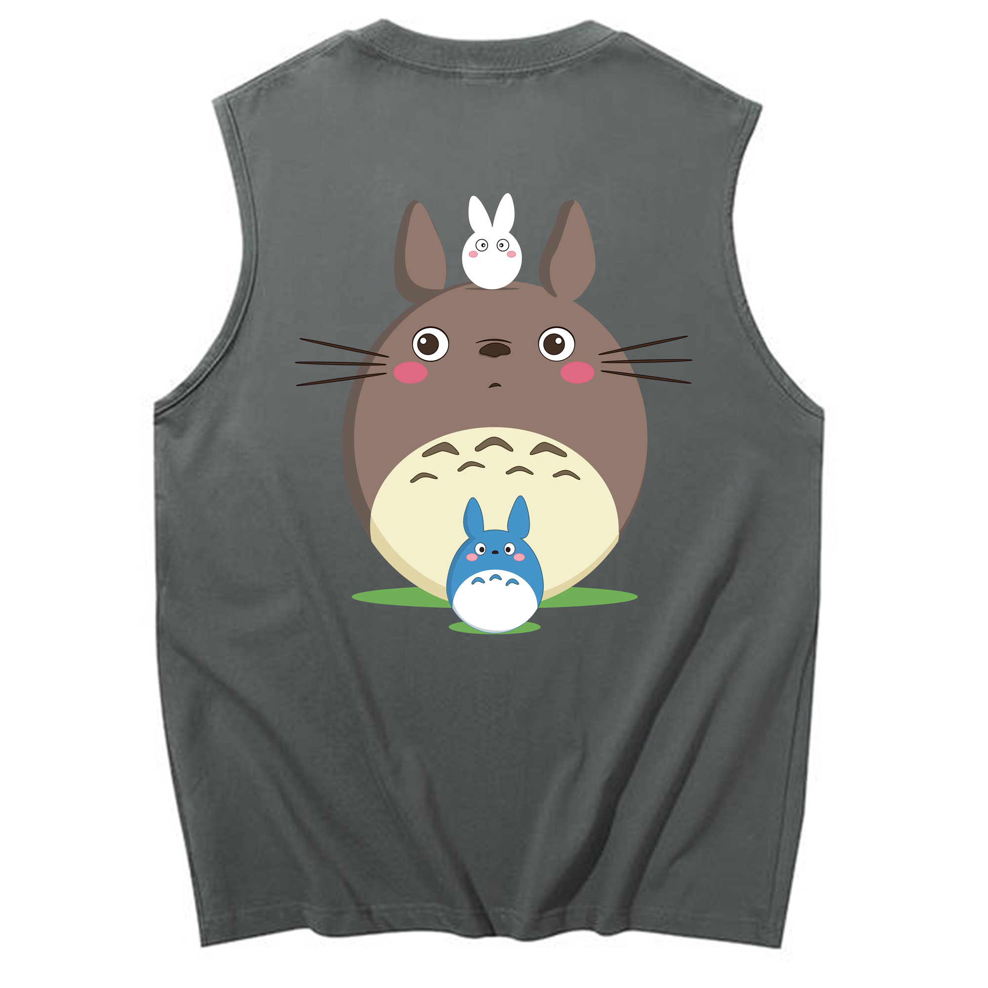 （画像用） となりのトトロ 草壁メイ 草壁サツキ My Neighbor Totoro Satsuki Kusakabe Mei Kusakabe コットン100％タンクトップ（背面プリント）